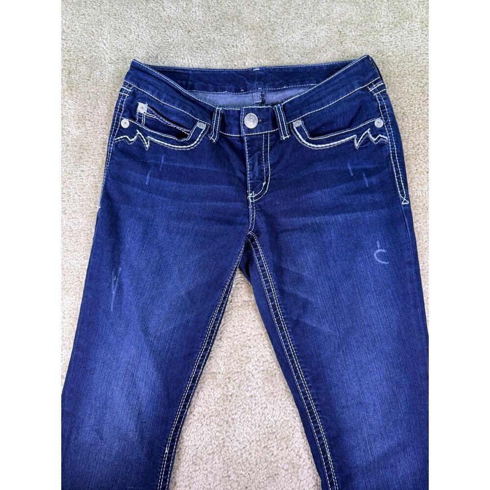 Seven 7 Boot Cut Jeans Embellished Flap Pockets Mid Rise Womens Size 10 C865 - Picture 3 of 13